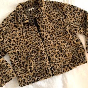 Madewell Sherpa Bomber Leopard Jacket